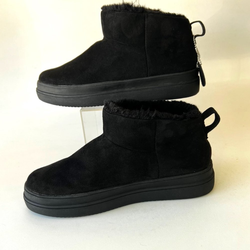 J SLIDES Women Boots Black Fur booties Size 10 - Picture 3 of 11
